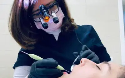 dentist examining patient